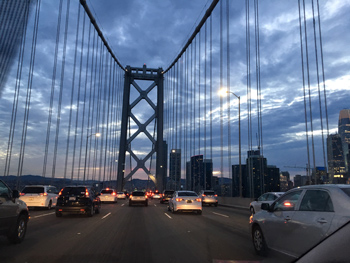 Arriving at the destination - all worth it for this view going over the Oakland Bay Bridge. Thumbnail